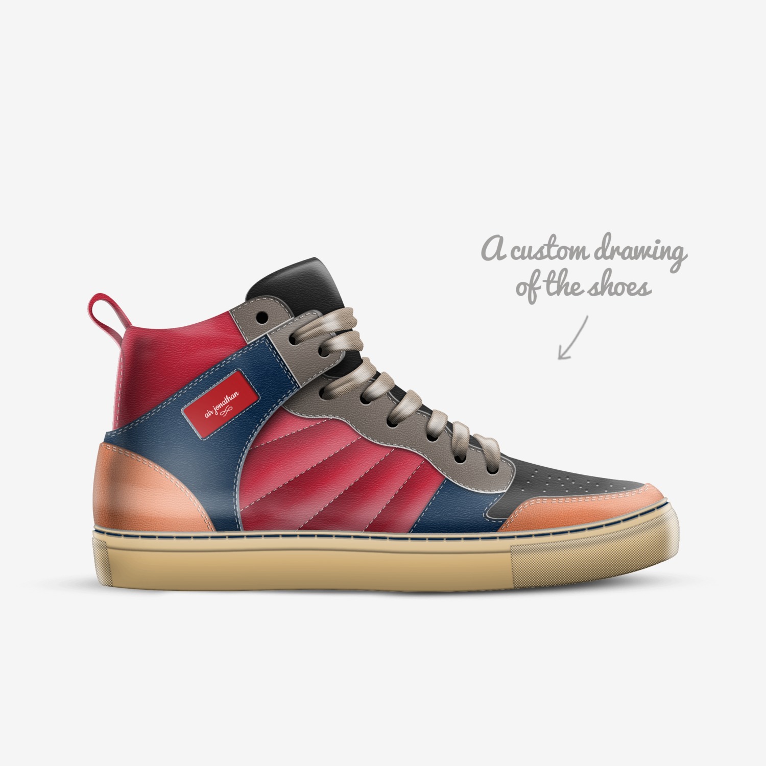 air jonathan custom made in Italy shoes by Jonathan Stclair | Sketch view