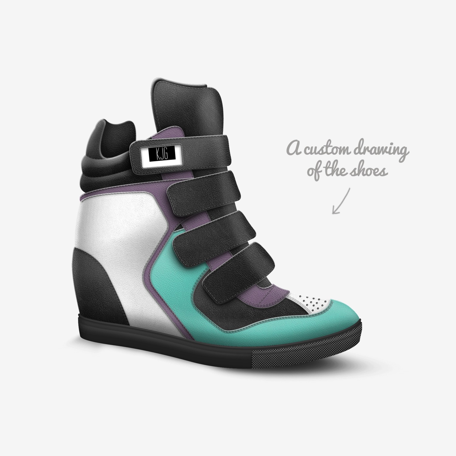 KJG custom made in Italy shoes by Kimberly J | Sketch view