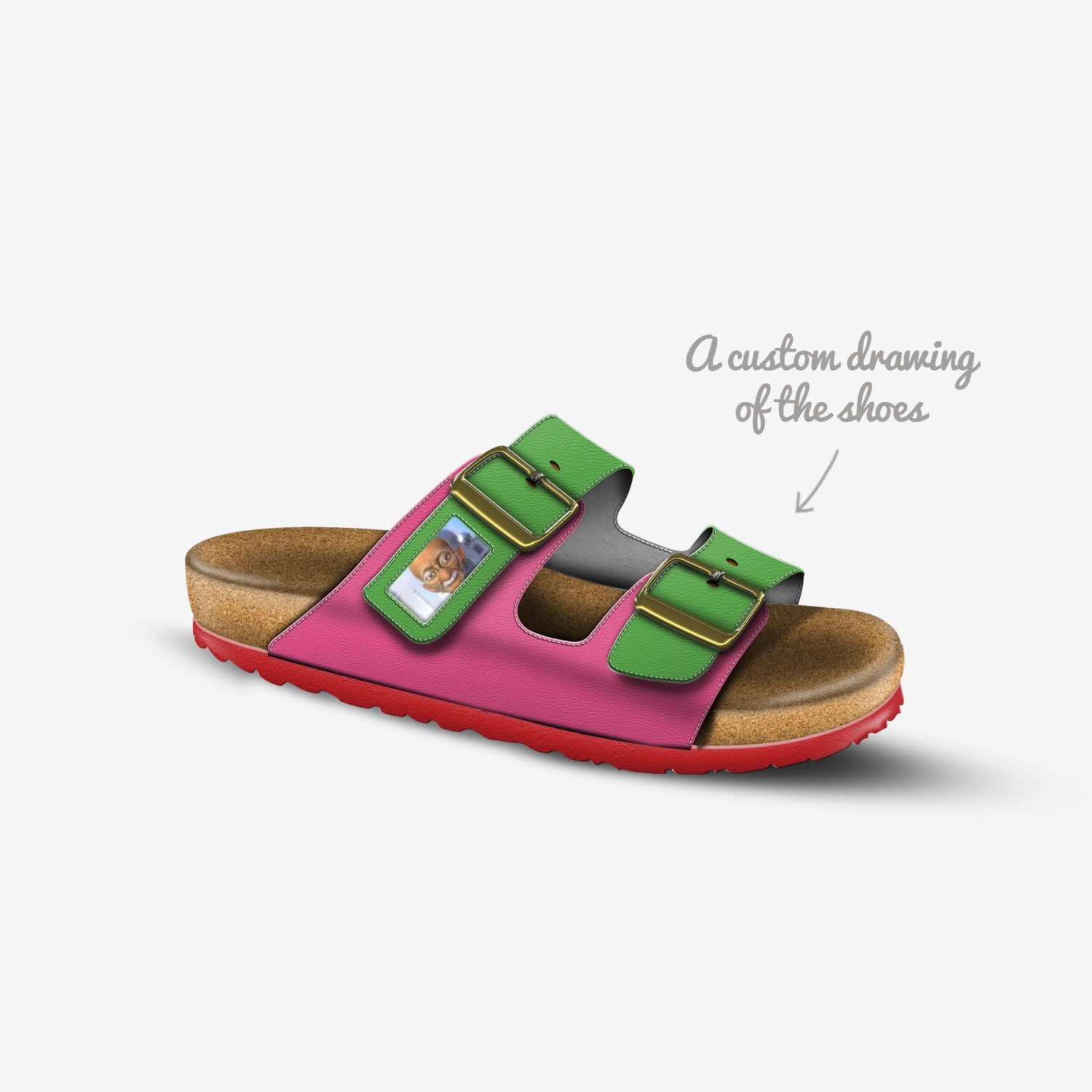Ghandi flips custom made in Italy shoes by Damian Svihura | Sketch view