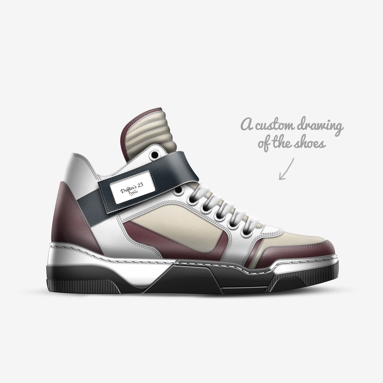 Drifter's 23 custom made in Italy shoes by Jonathan Stclair | Sketch view
