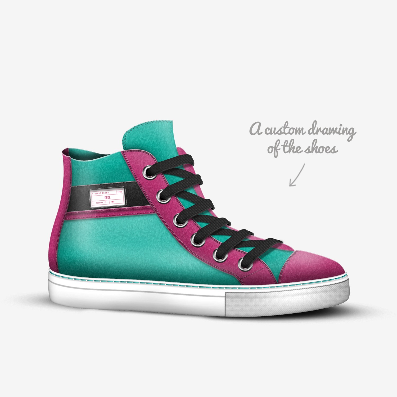 Dede custom made in Italy shoes by Deasia Watkins | Sketch view