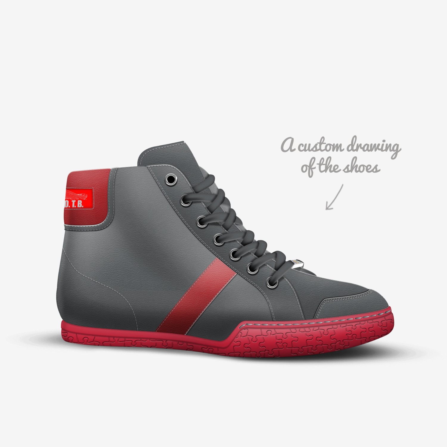 OTB custom made in Italy shoes by Jermaine Donaldson | Sketch view