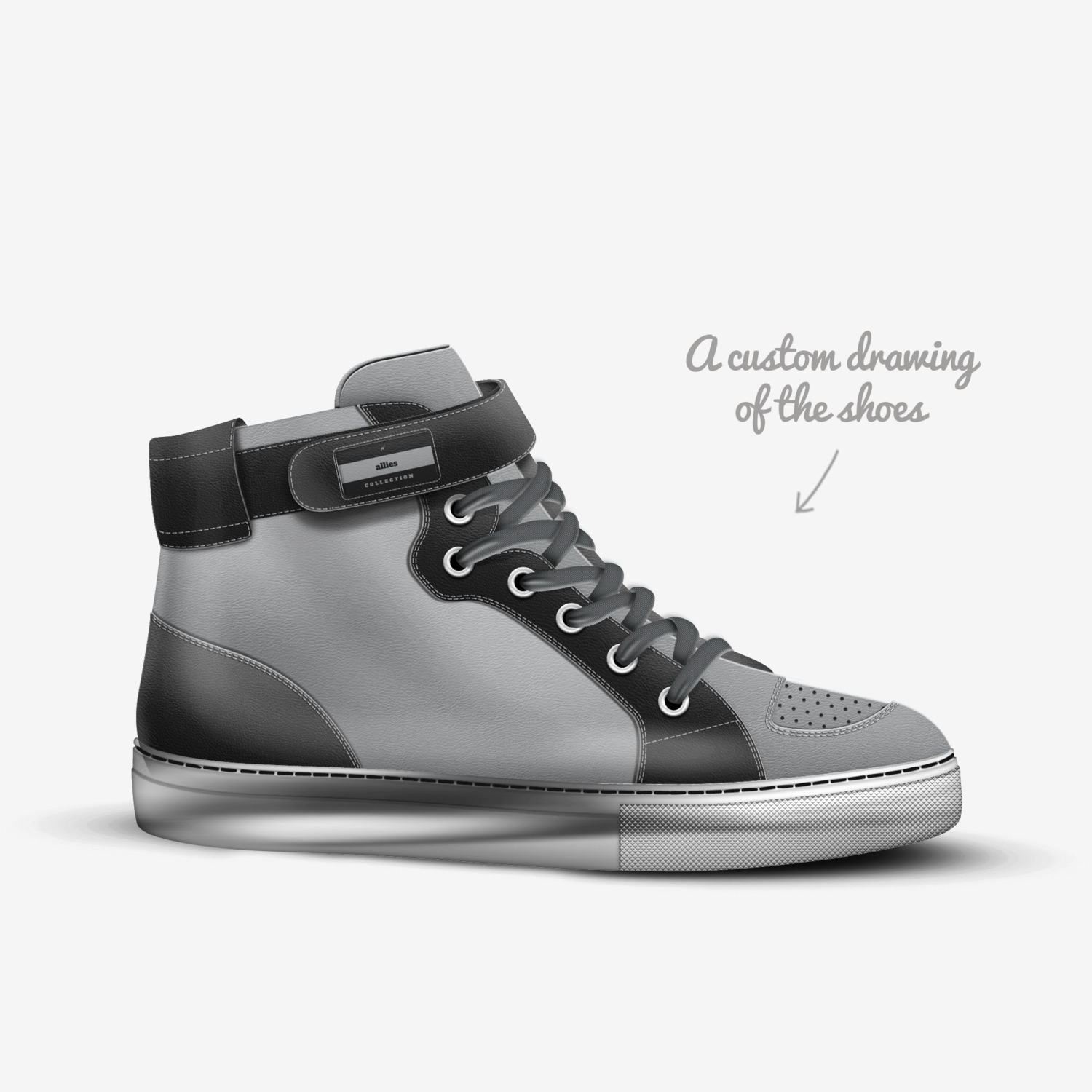allies custom made in Italy shoes by David Smith | Sketch view