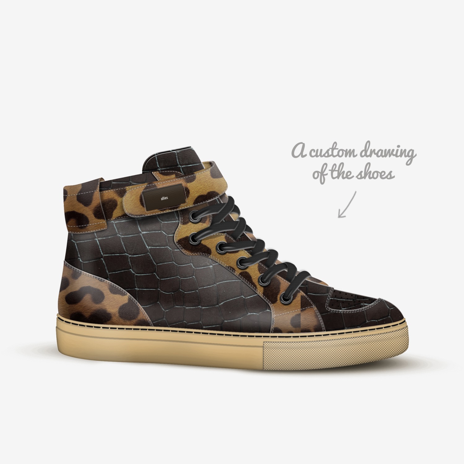 allies custom made in Italy shoes by David Smith | Sketch view
