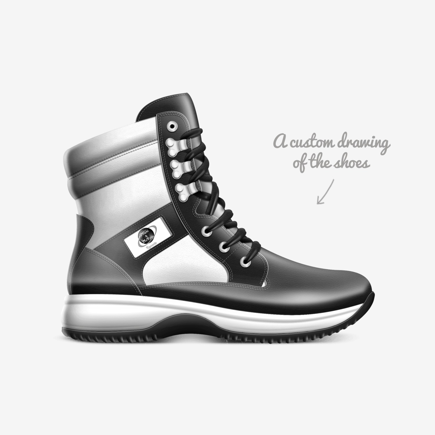 mophi custom made in Italy shoes by Rodney Jackson | Sketch view