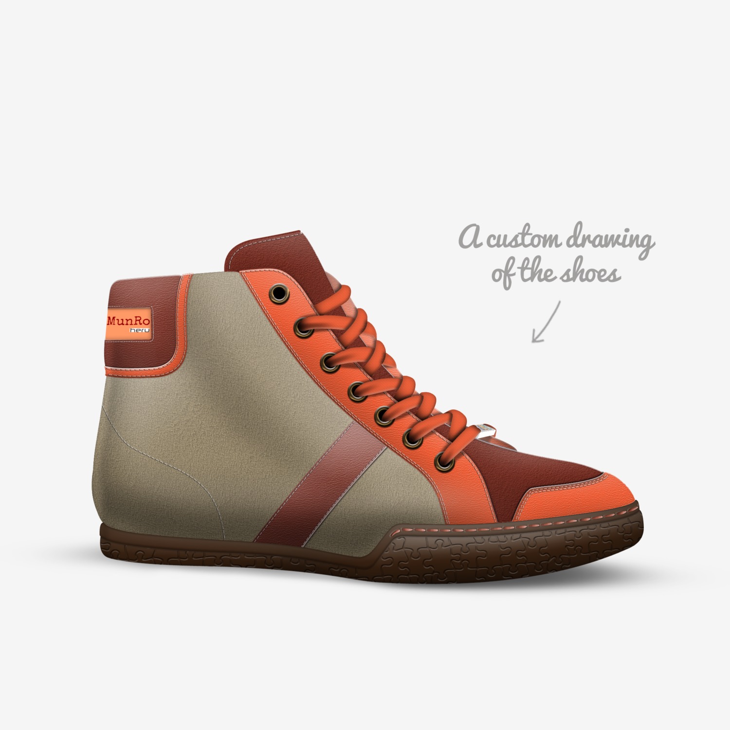 B Munro custom made in Italy shoes by Brooklynne Munro | Sketch view