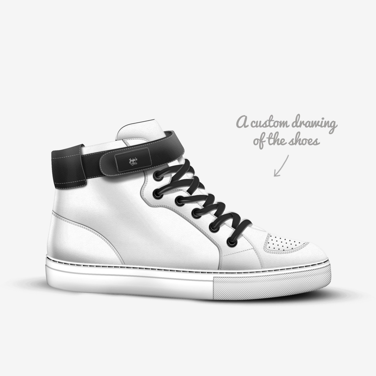 Juju's custom made in Italy shoes by Jahlisa Rawles | Sketch view