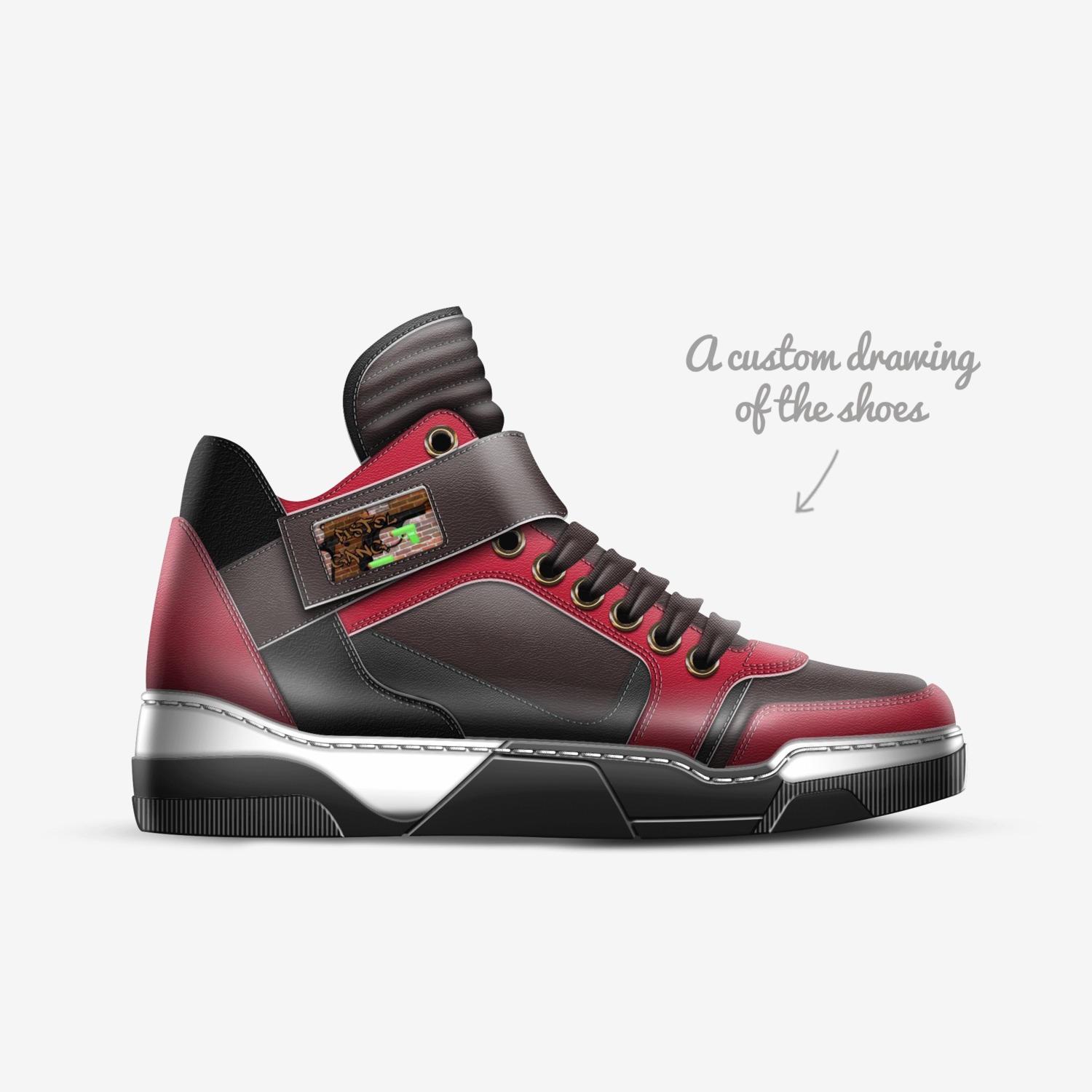 Pistol Gang custom made in Italy shoes by Christopher Barratt | Sketch view
