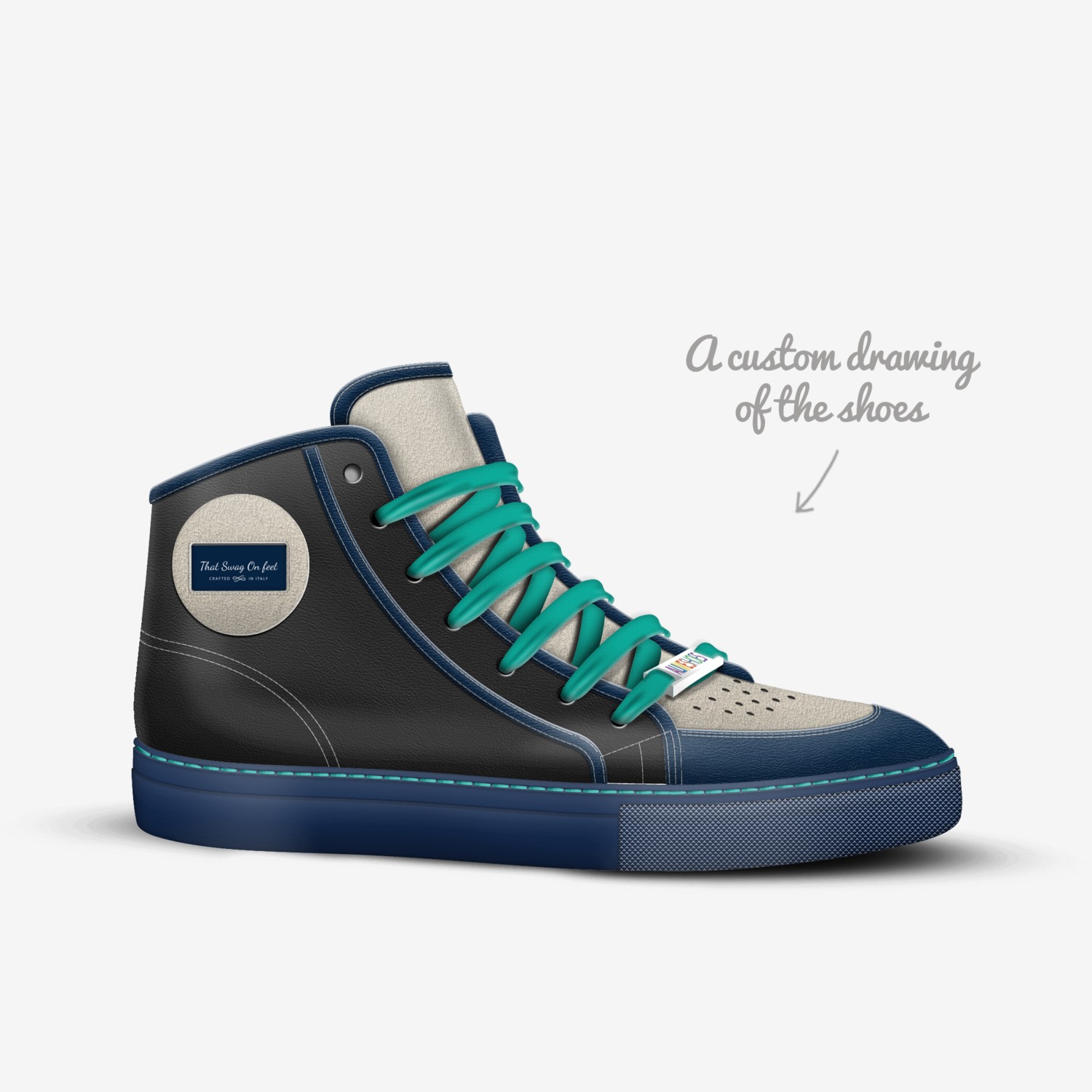 That Swag On feet custom made in Italy shoes by Ja-kyrrah Lashay | Sketch view