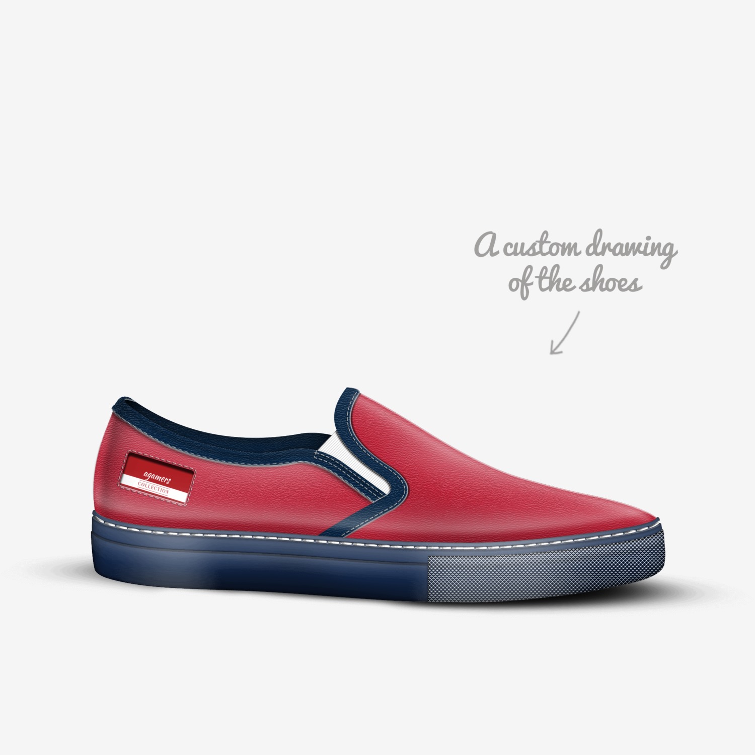agamers custom made in Italy shoes by Ambria Papworth | Sketch view