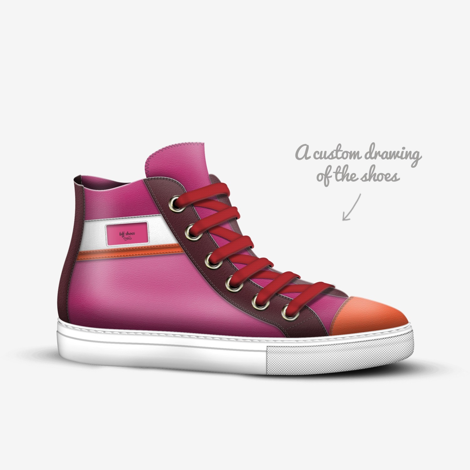 bff shoes custom made in Italy shoes by Aurora Tepania | Sketch view