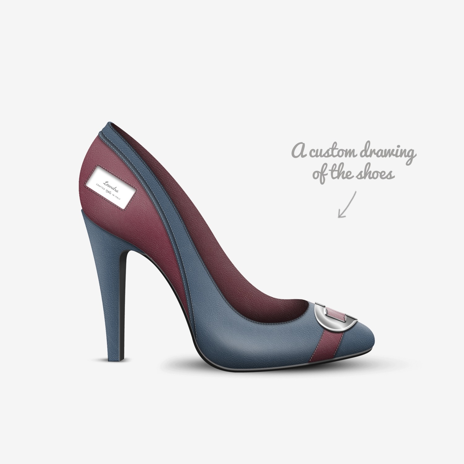 Leandra custom made in Italy shoes by Connor Olson | Sketch view