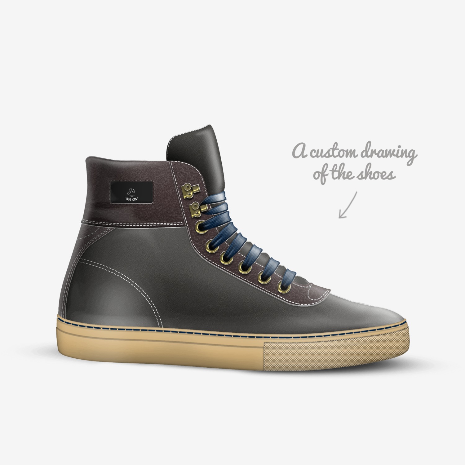 J1s custom made in Italy shoes by Jude Sweet | Sketch view