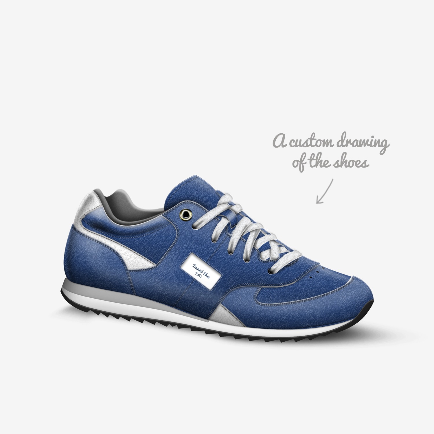 Daniel Blue custom made in Italy shoes by Bls Footwear | Sketch view