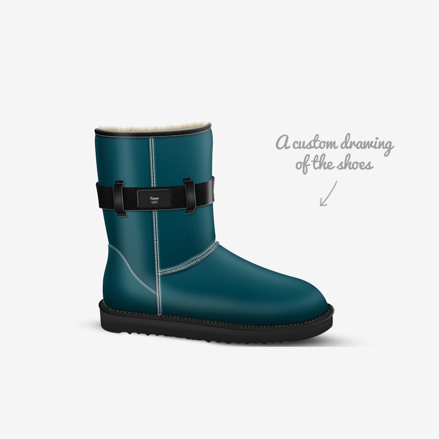 Fusun custom made in Italy shoes by Farzana Mir | Sketch view