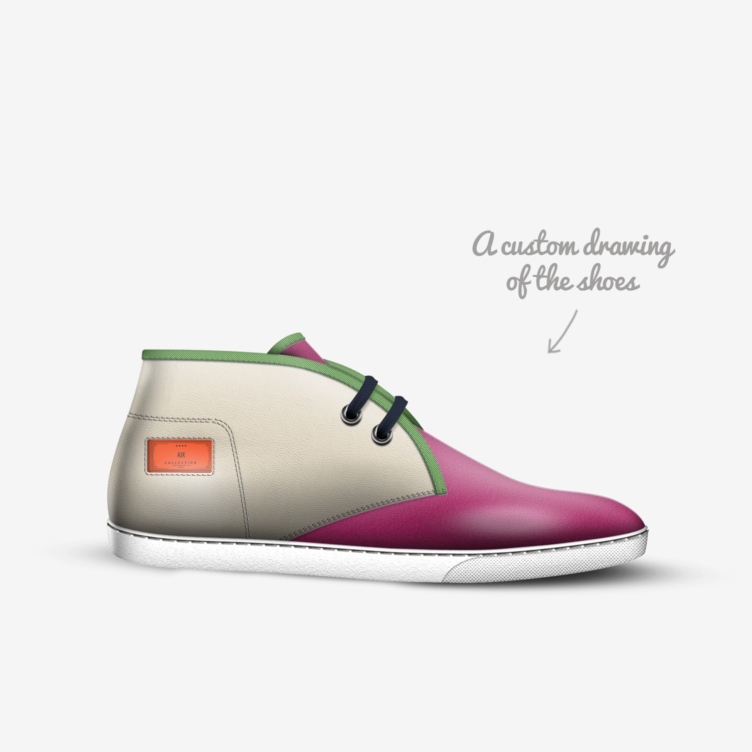 Ajx custom made in Italy shoes by Ajay | Sketch view