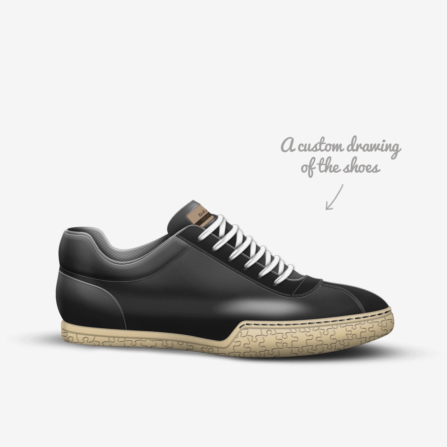 Rich soul custom made in Italy shoes by Mula Stewart | Sketch view