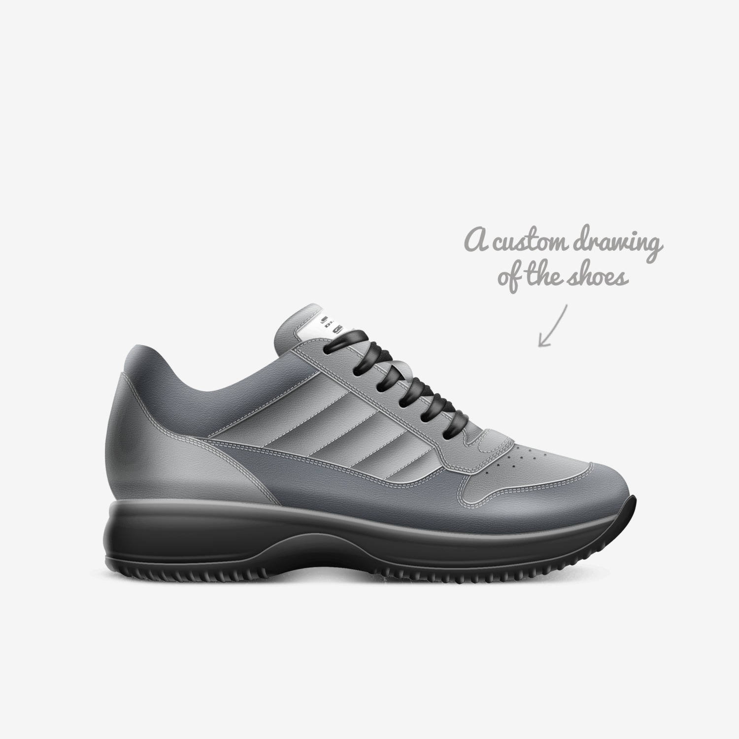 Diamond kicks custom made in Italy shoes by Tom | Sketch view