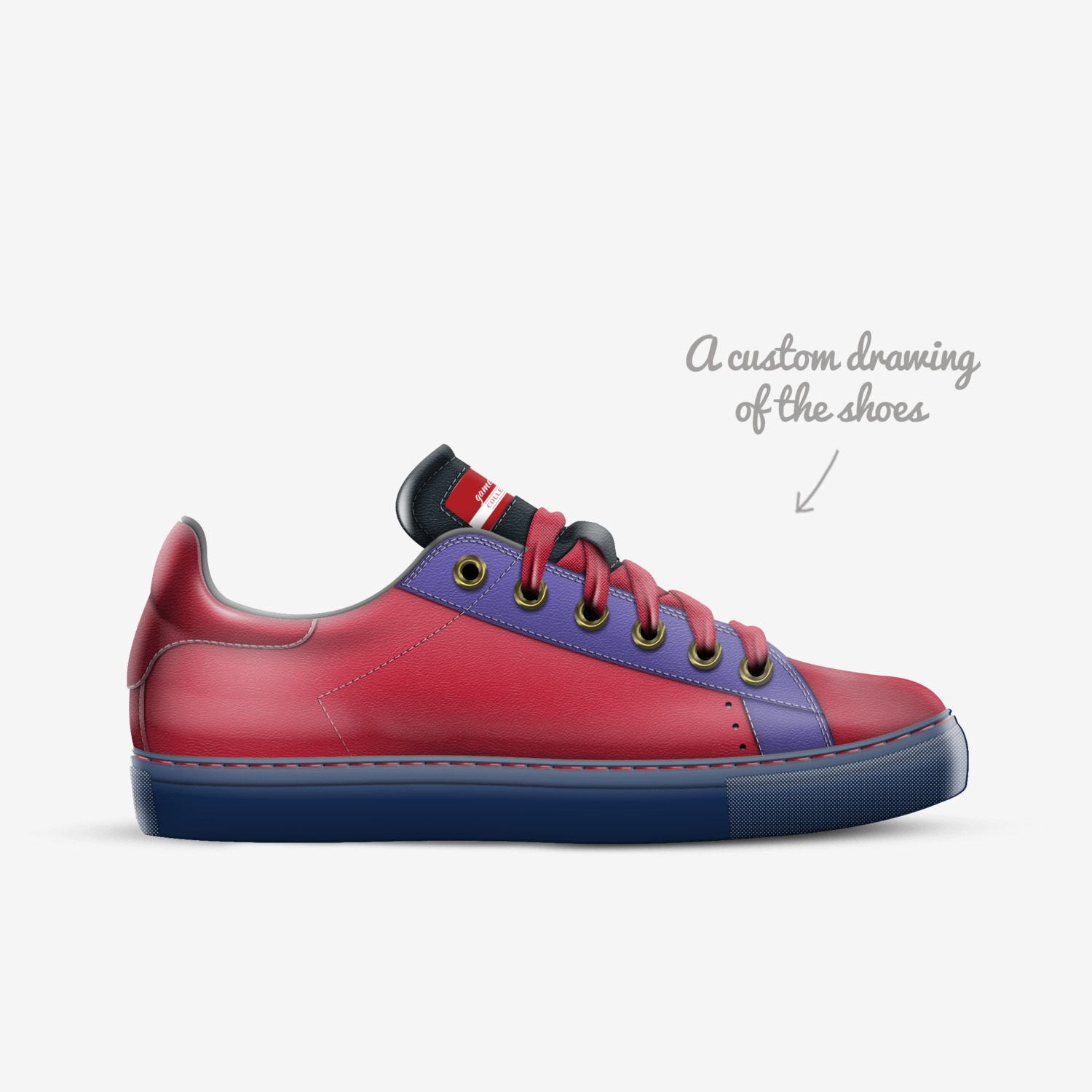 game time custom made in Italy shoes by Javonne | Sketch view