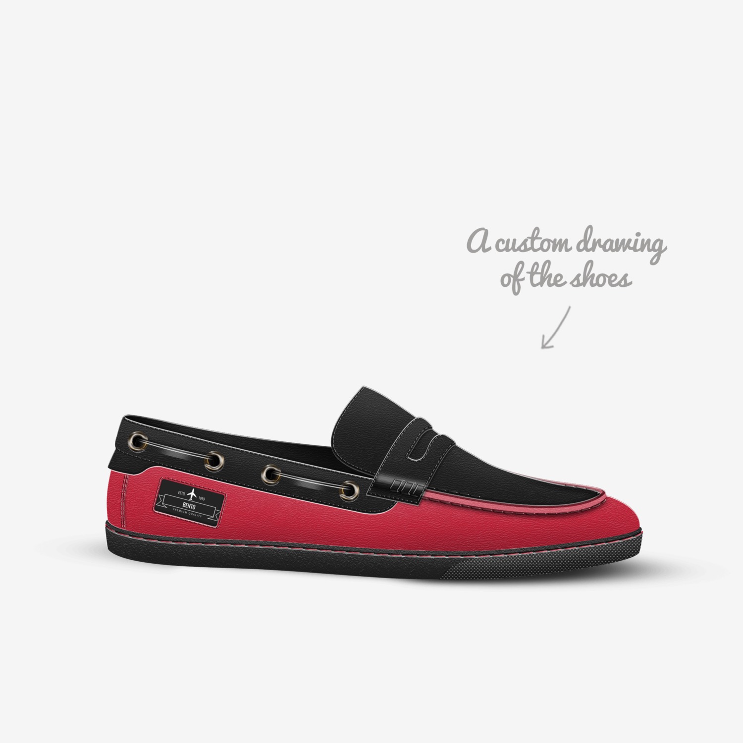 Ben10 custom made in Italy shoes by Benjamin | Sketch view