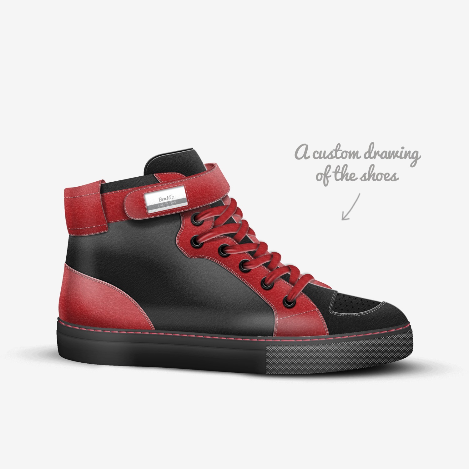 Ben10's custom made in Italy shoes by Benjamin | Sketch view