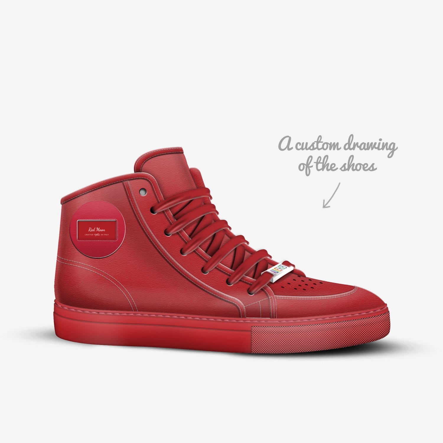 Red Moon custom made in Italy shoes by Antwan Banger | Sketch view