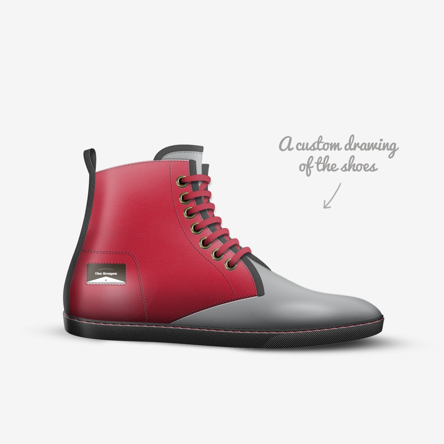 The Dragon custom made in Italy shoes by Alex | Sketch view