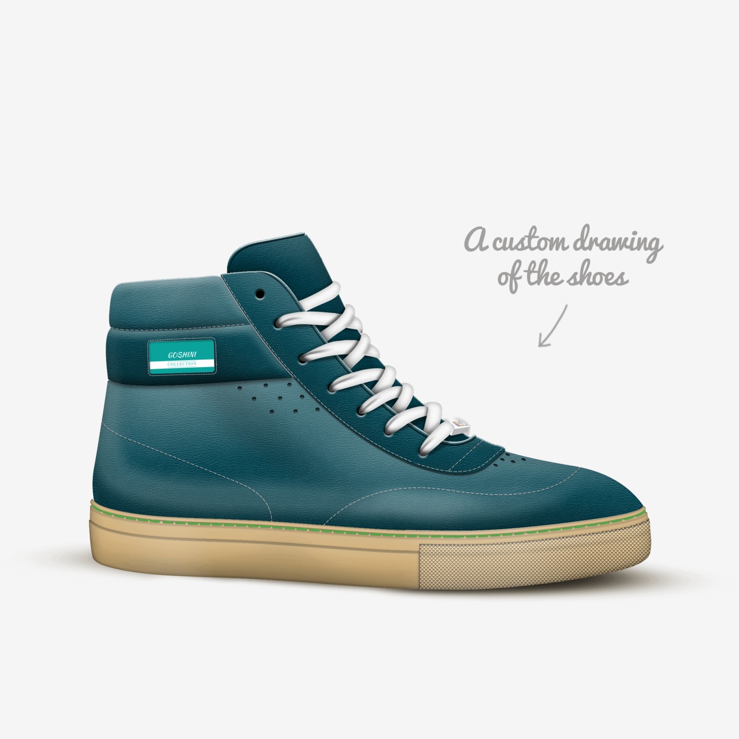 GOSHINI custom made in Italy shoes by Christopher Nix | Sketch view