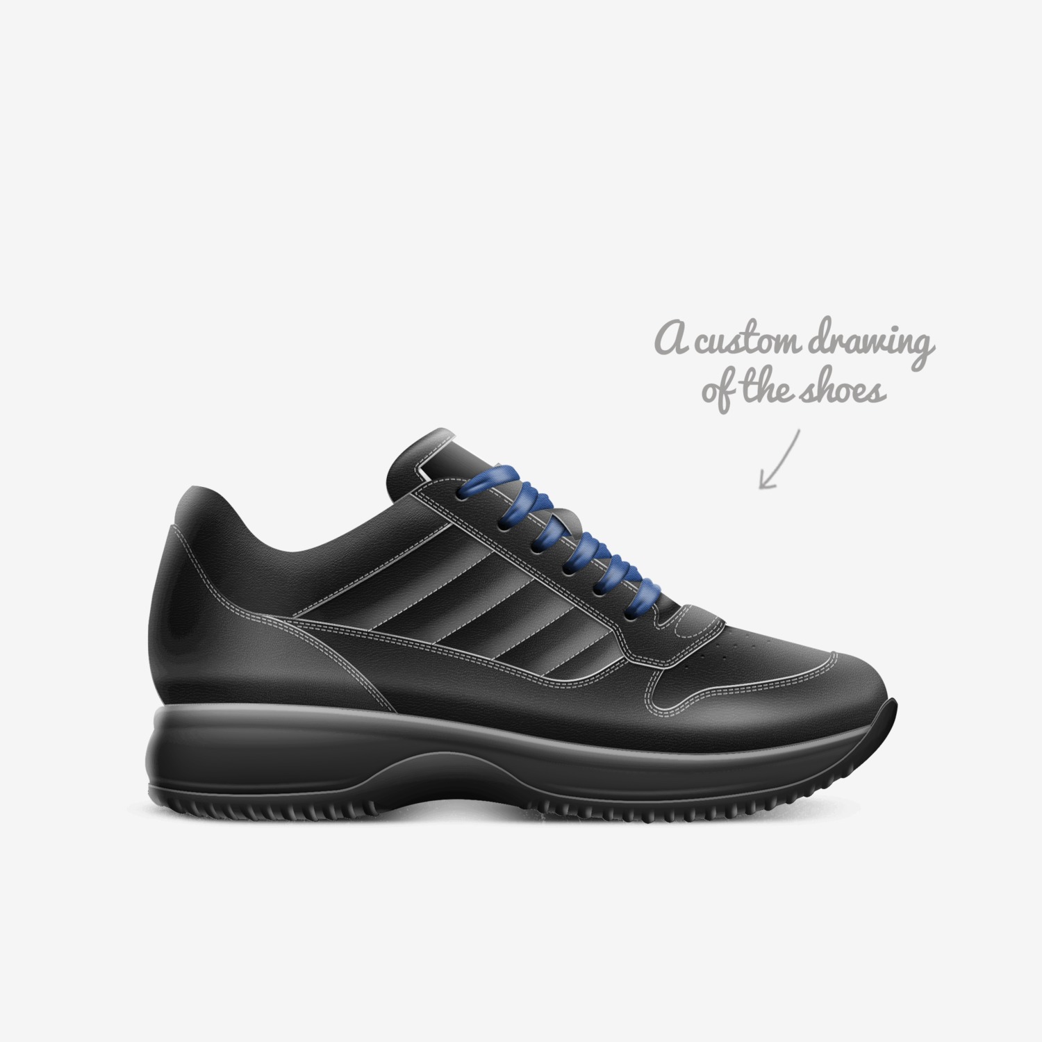 Agui'$ custom made in Italy shoes by Ely Aguilar | Sketch view