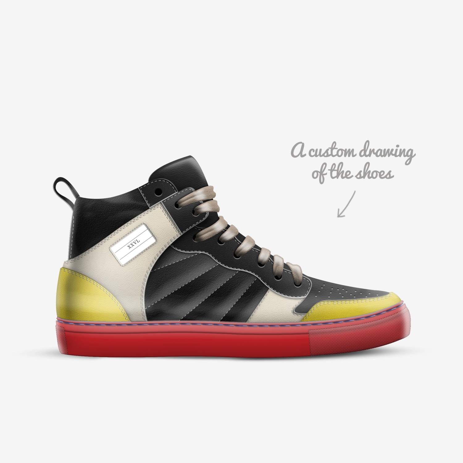 XXVL custom made in Italy shoes by Tyrone Vorakoumane | Sketch view