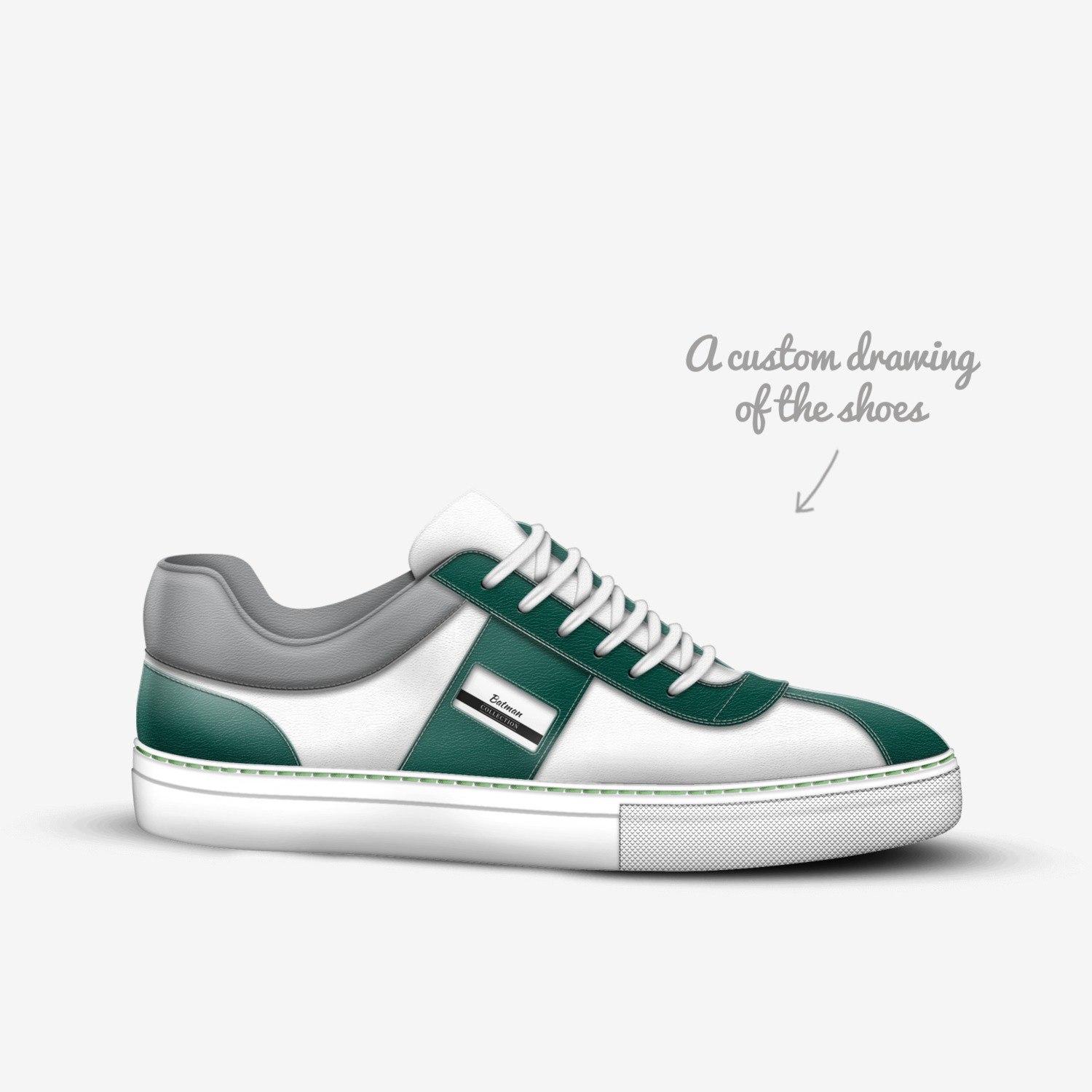Batman custom made in Italy shoes by Moa | Sketch view