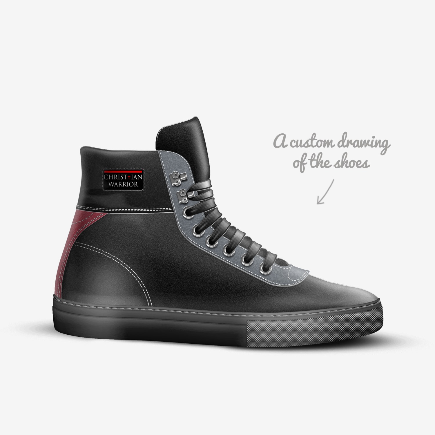 Walking In Light custom made in Italy shoes by Bernard Frazier | Sketch view