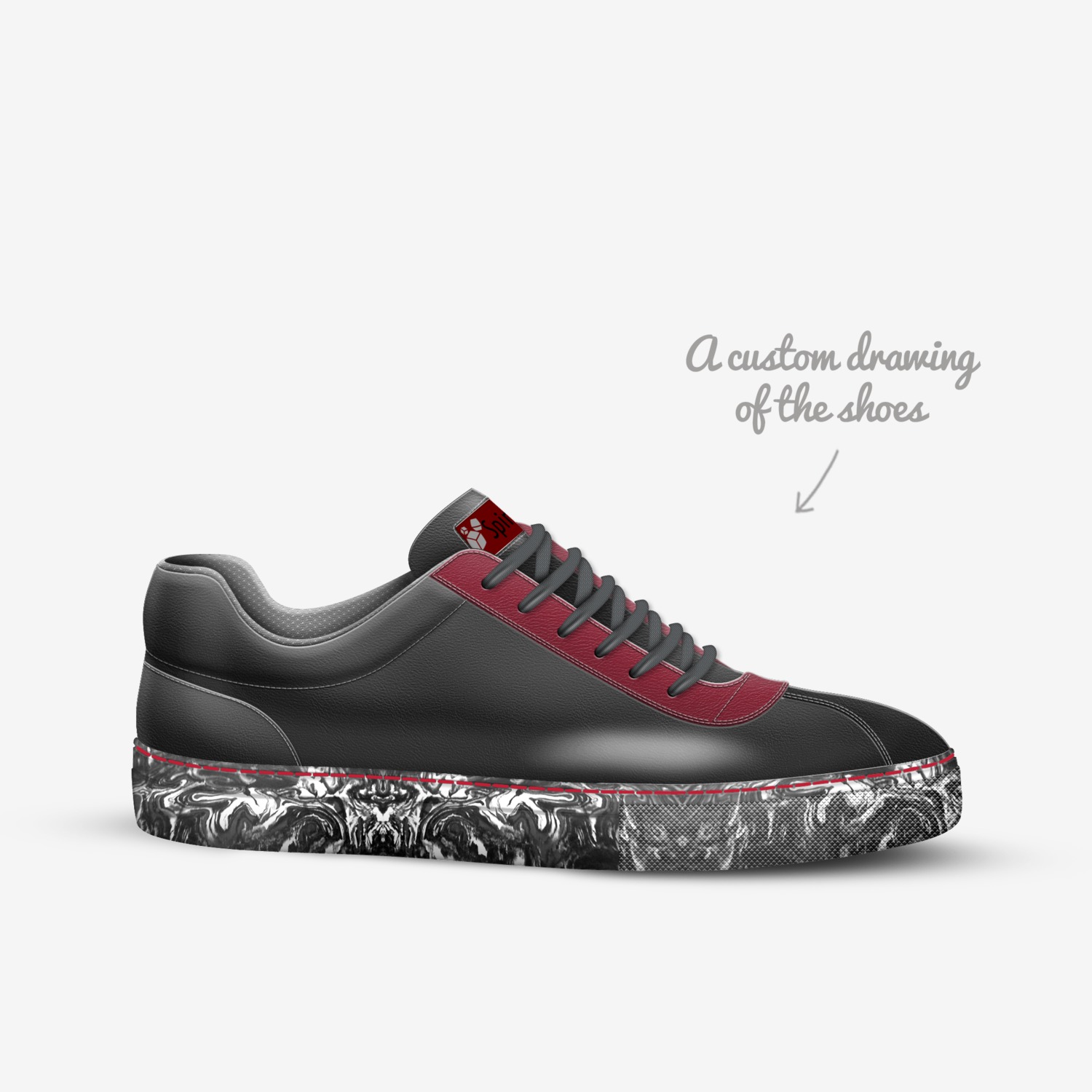 Spinners  custom made in Italy shoes by Mandi Kamyli Itani | Sketch view