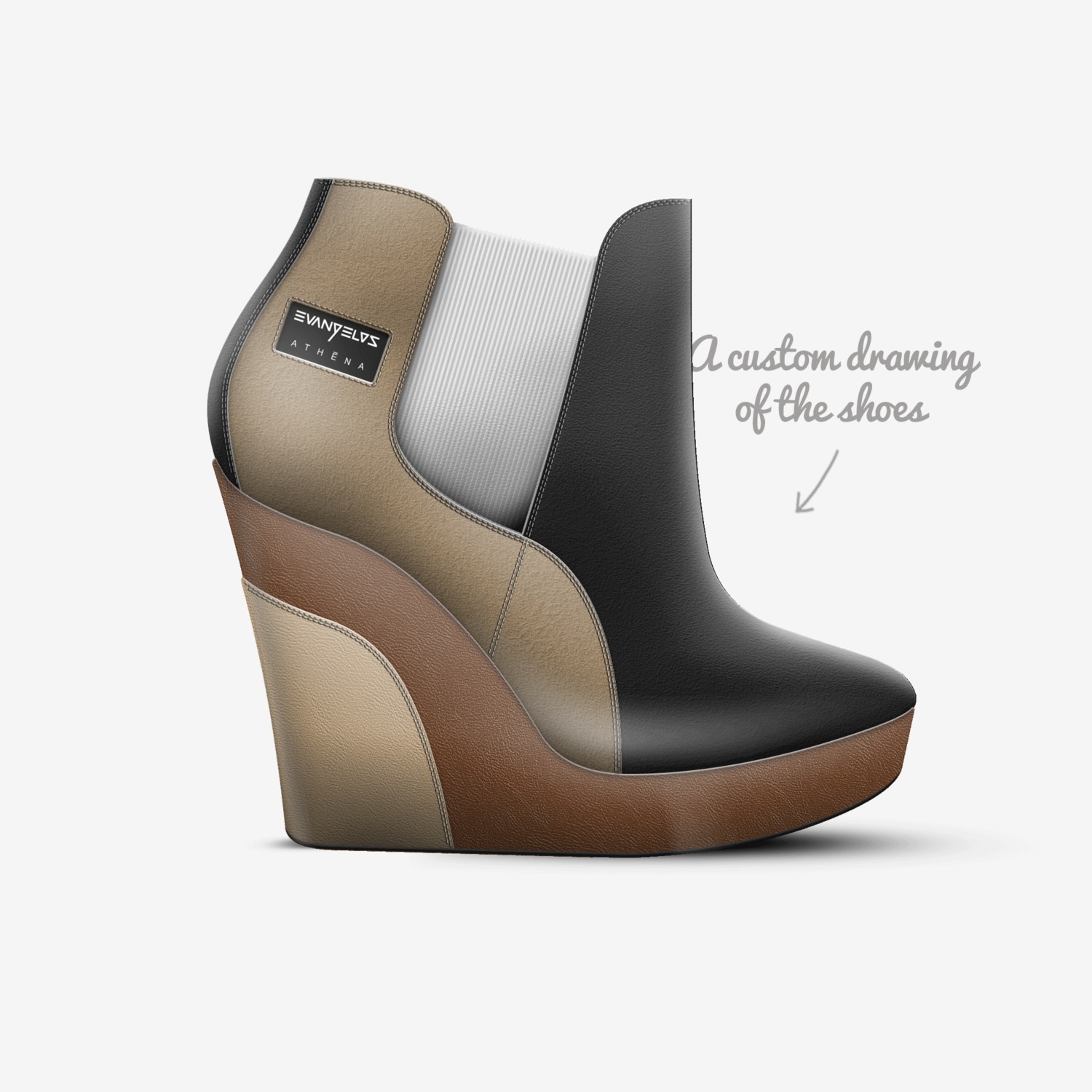 EVANGELOS - ATHENA custom made in Italy shoes by Evangelos Fashion | Sketch view