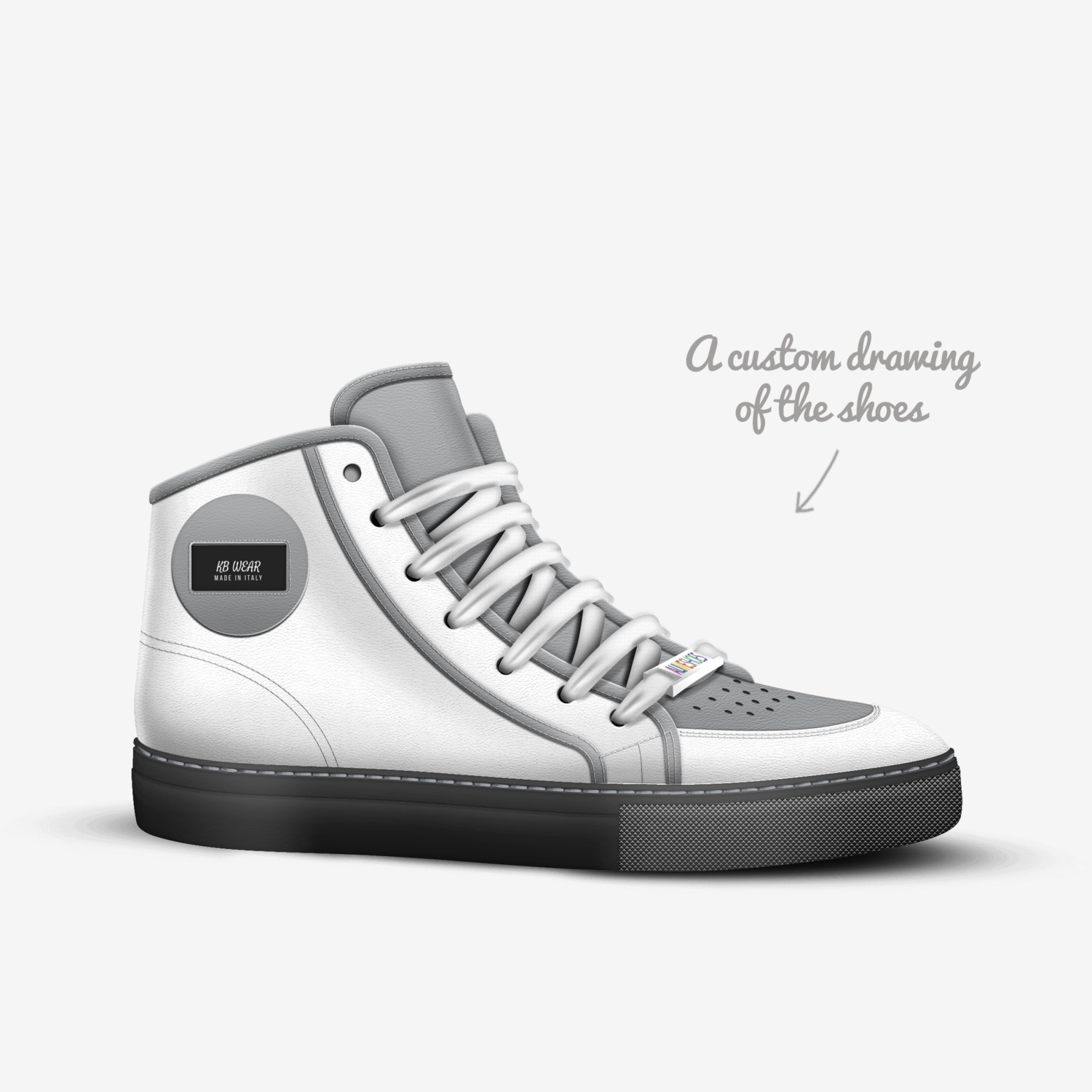 KB WEAR custom made in Italy shoes by Kamilah Bell | Sketch view
