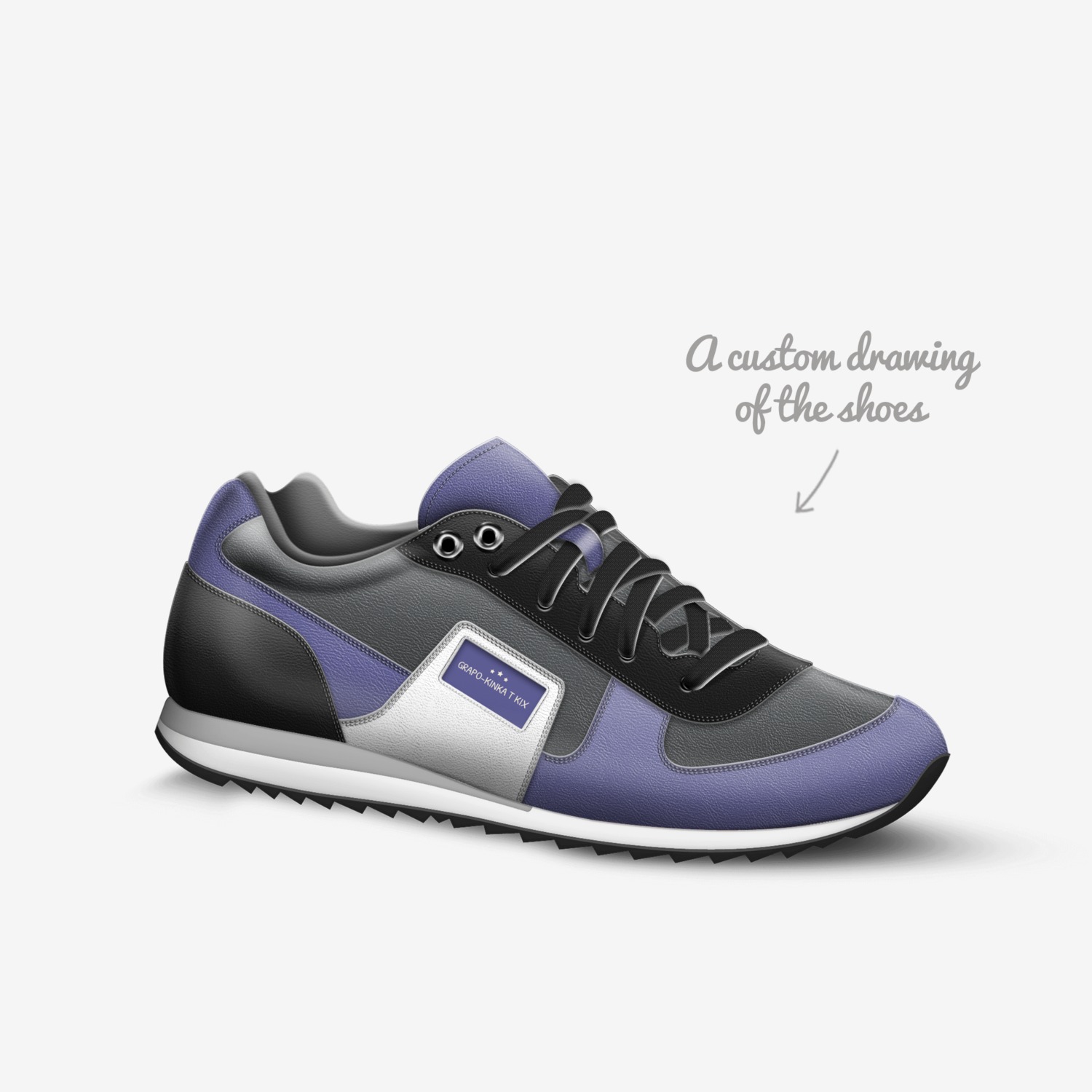 Grapo-Kinka T Kix custom made in Italy shoes by Kinka T Kix | Sketch view