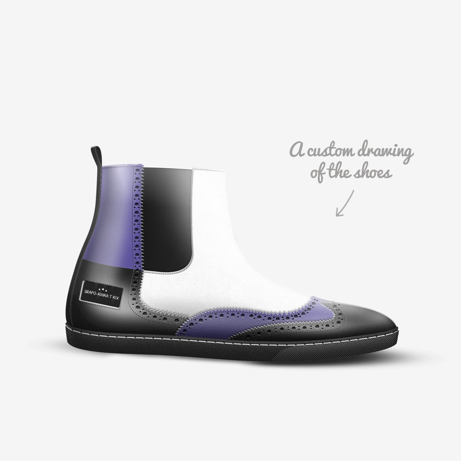 Grapo-Kinka T Kix custom made in Italy shoes by Kinka T Kix | Sketch view