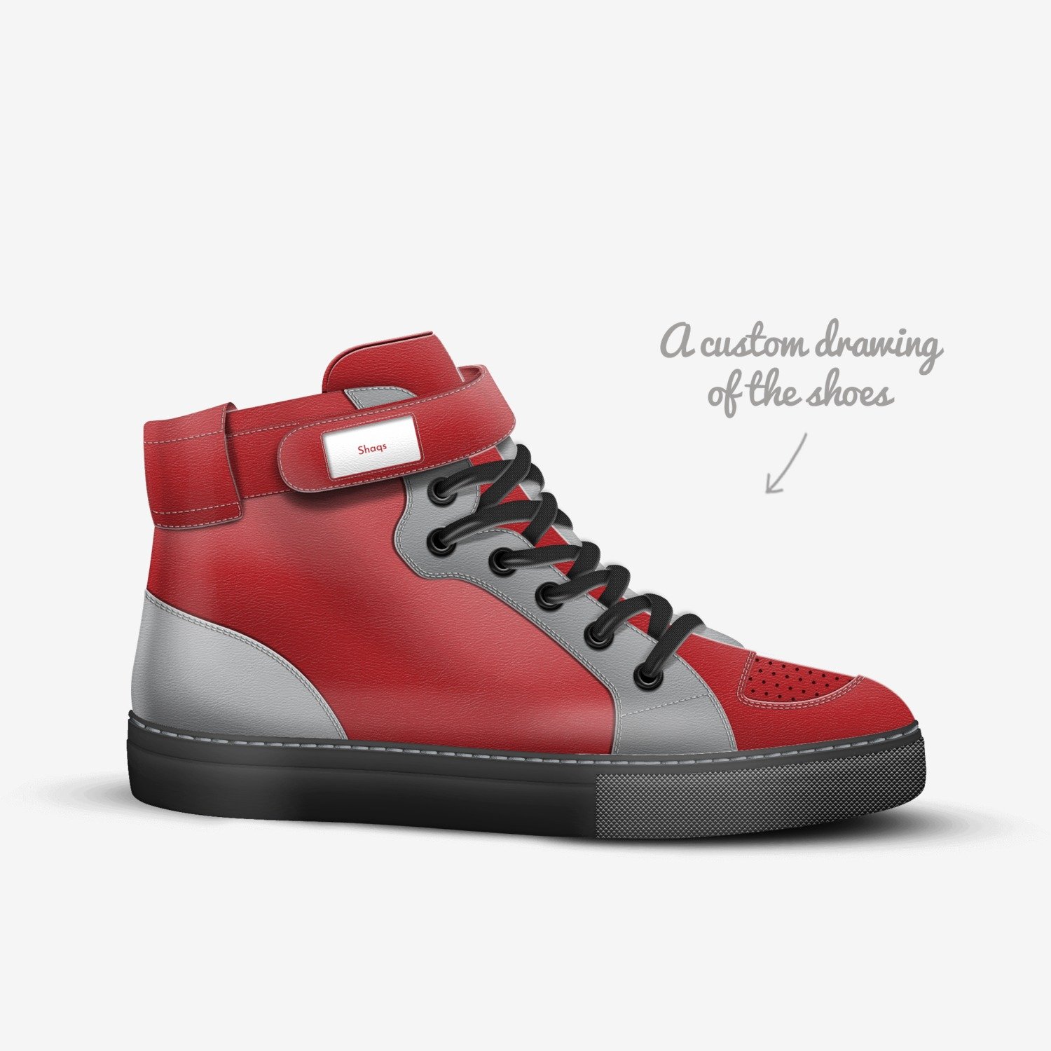 Shaqs custom made in Italy shoes by Trey Bassett | Sketch view