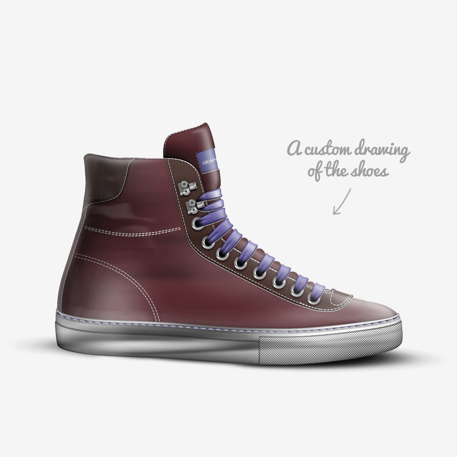 Grapo-Kinka T Kix custom made in Italy shoes by Kinka T Kix | Sketch view