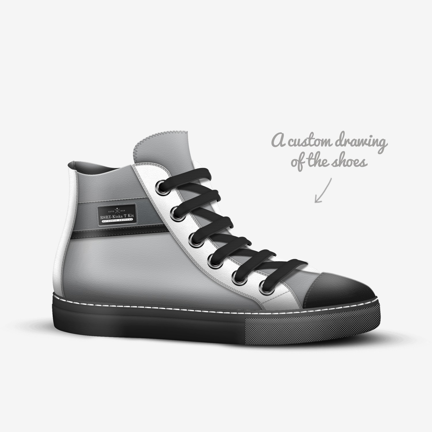 R8RZ-Kinka T Kix custom made in Italy shoes by Kinka T Kix | Sketch view