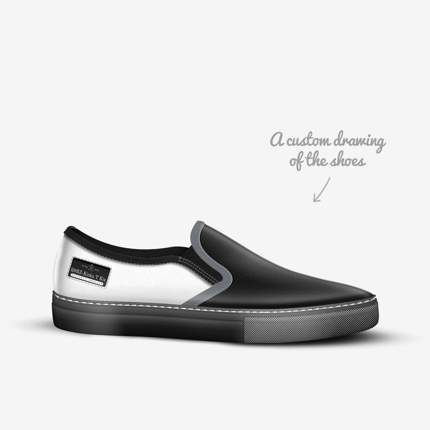 R8RZ-Kinka T Kix custom made in Italy shoes by Kinka T Kix | Sketch view