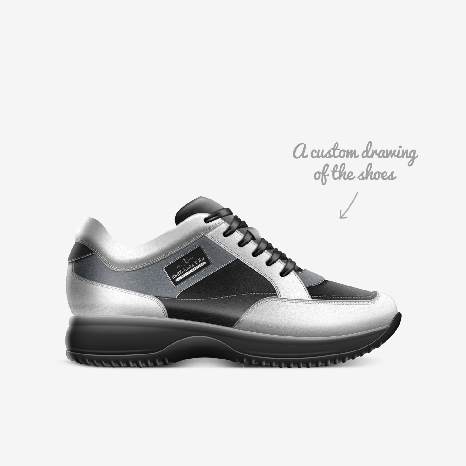 R8RZ-Kinka T Kix custom made in Italy shoes by Kinka T Kix | Sketch view