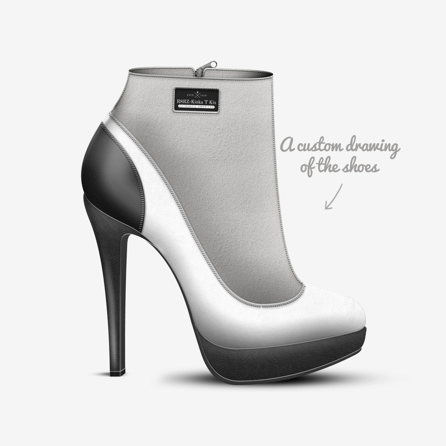 R8RZ-Kinka T Kix custom made in Italy shoes by Kinka T Kix | Sketch view