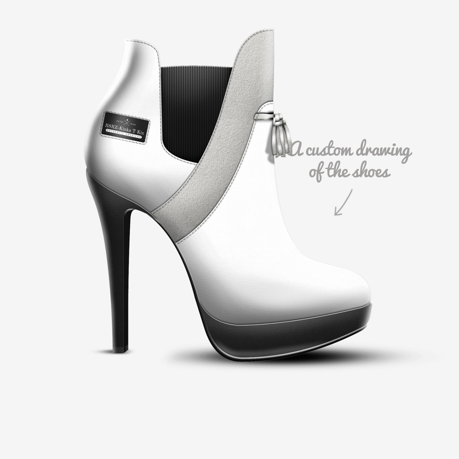 R8RZ-Kinka T Kix custom made in Italy shoes by Kinka T Kix | Sketch view