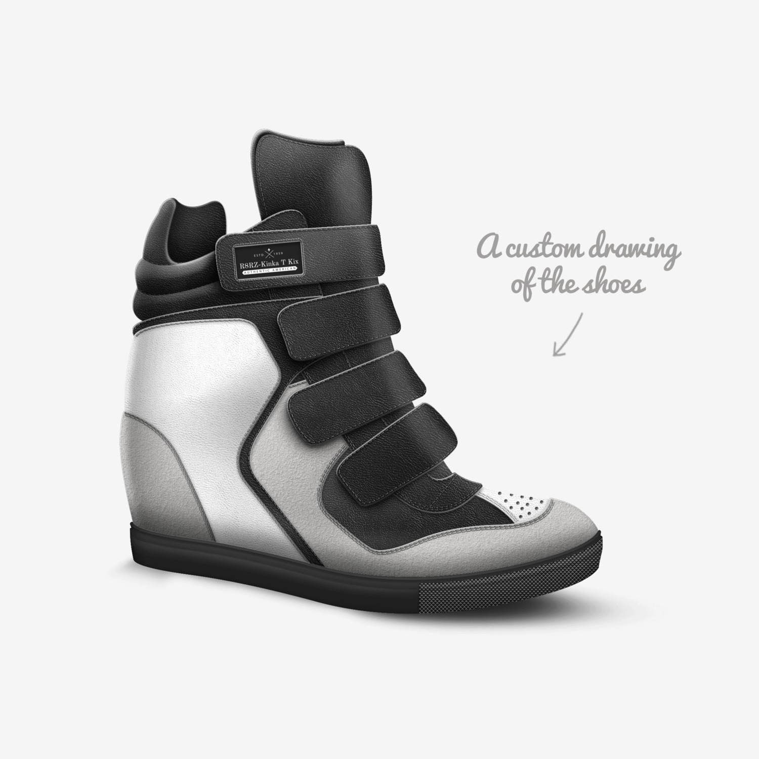R8RZ-Kinka T Kix custom made in Italy shoes by Kinka T Kix | Sketch view