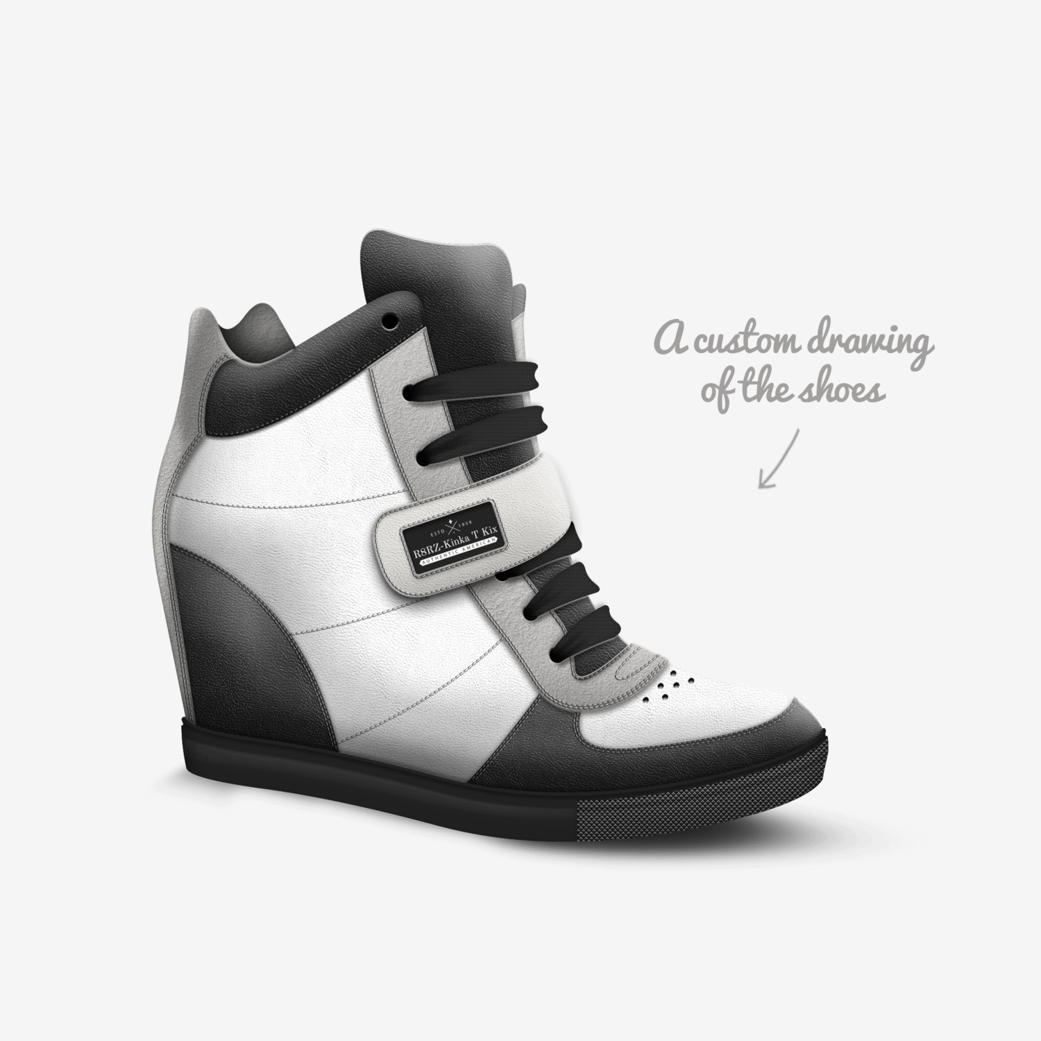 R8RZ-Kinka T Kix custom made in Italy shoes by Kinka T Kix | Sketch view
