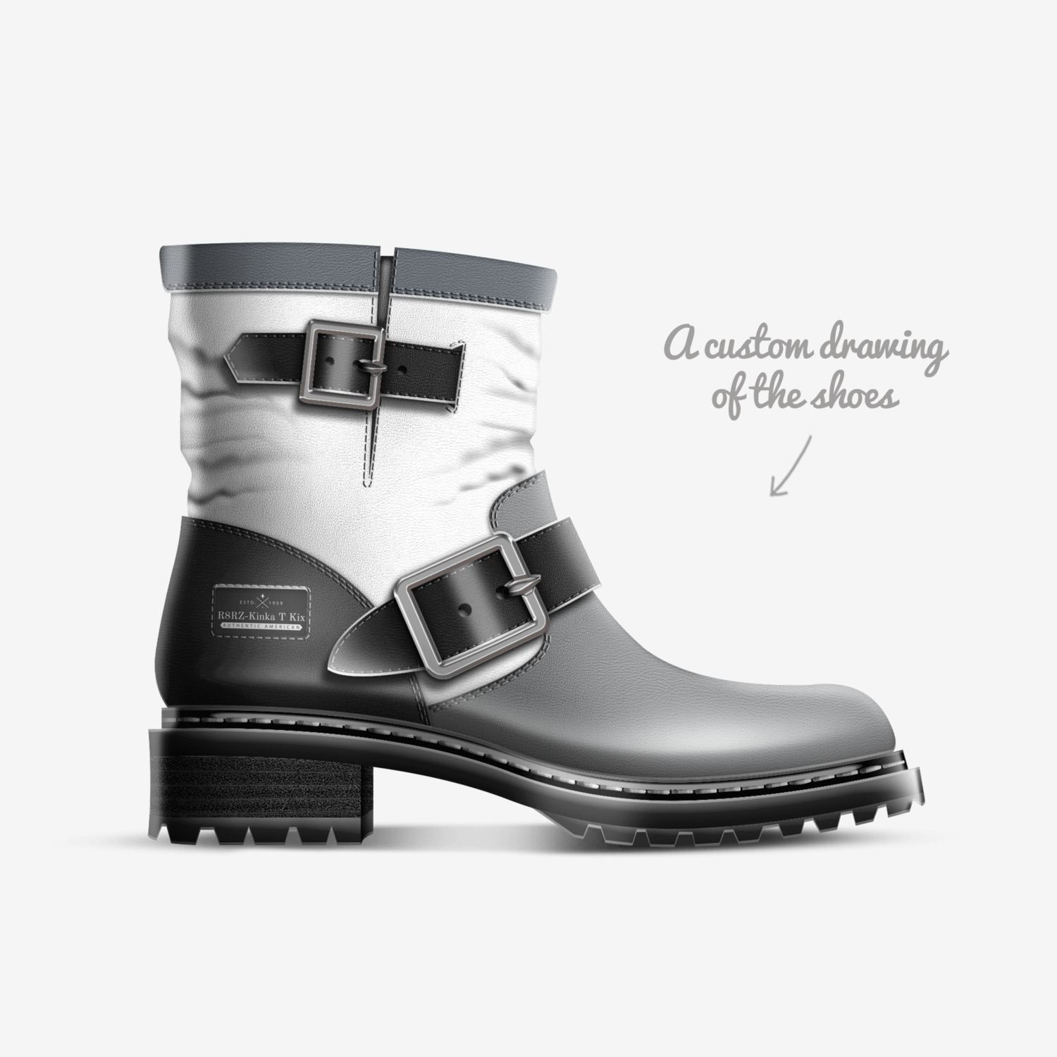 R8RZ-Kinka T Kix custom made in Italy shoes by Kinka T Kix | Sketch view