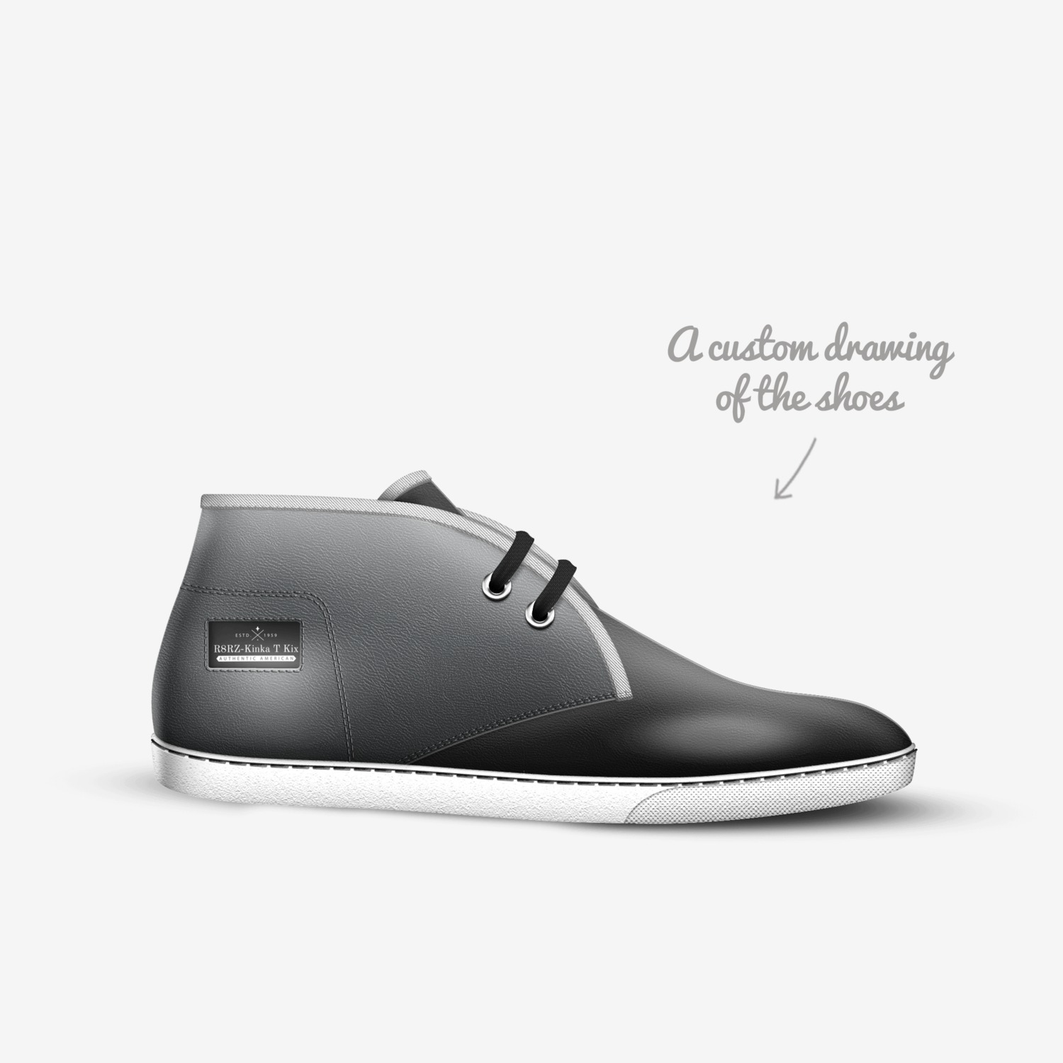 R8RZ-Kinka T Kix custom made in Italy shoes by Kinka T Kix | Sketch view