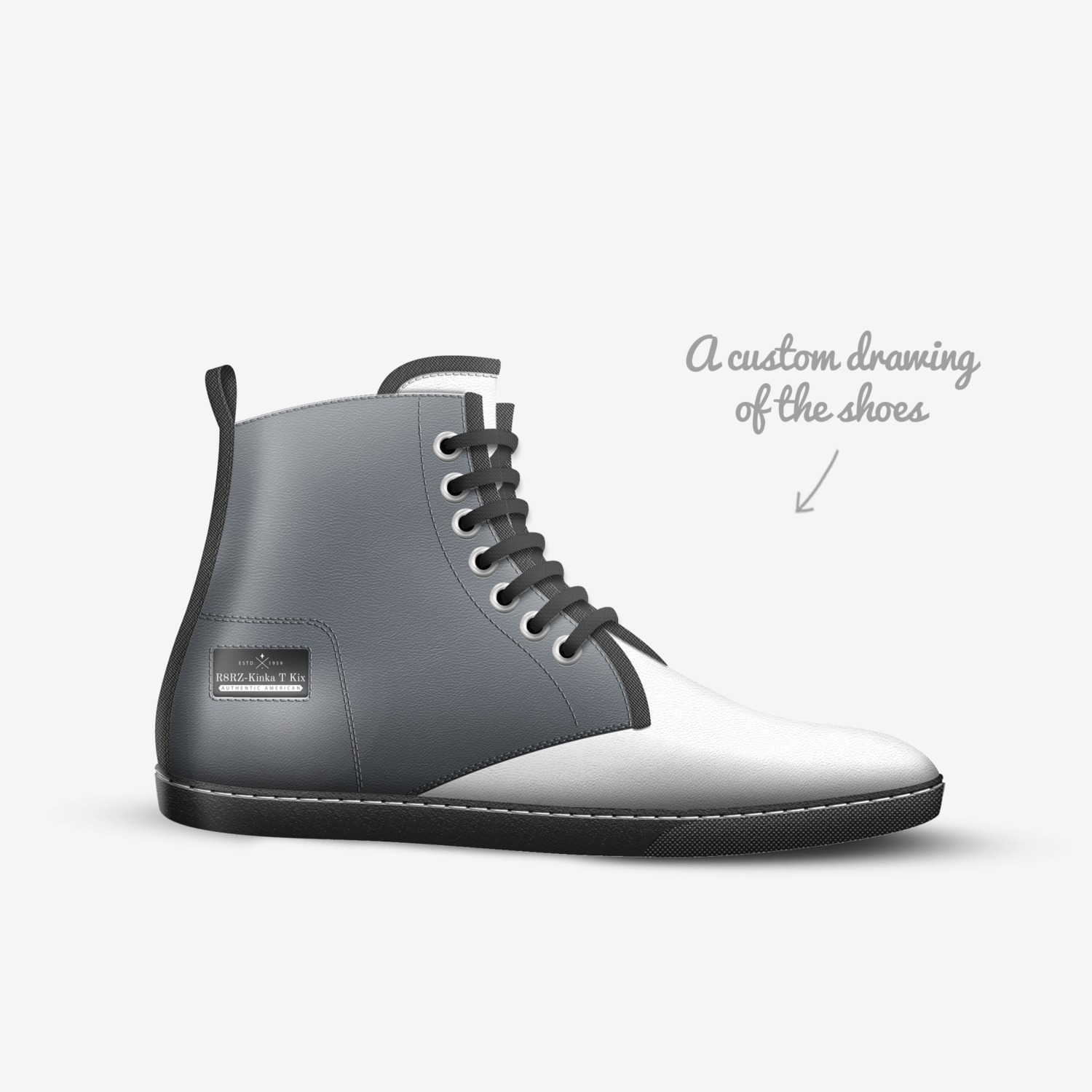 R8RZ-Kinka T Kix custom made in Italy shoes by Kinka T Kix | Sketch view