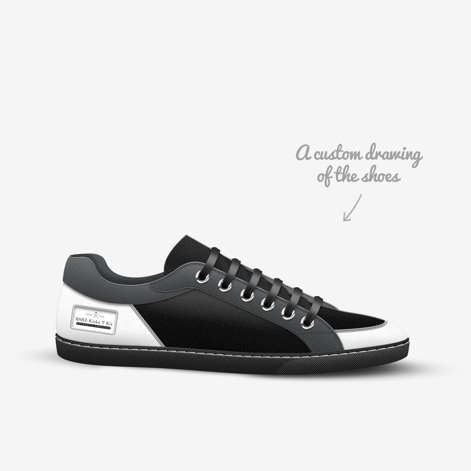 R8RZ-Kinka T Kix custom made in Italy shoes by Kinka T Kix | Sketch view
